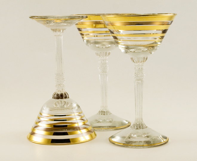 Central Glass Antique Stemware Set of Six - Image 3