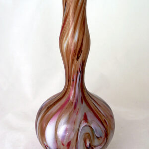 Hand Blown Victorian Art Glass Chalcedony Vase