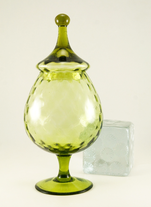 Circus Tent Jar Handblown In Optic Glass