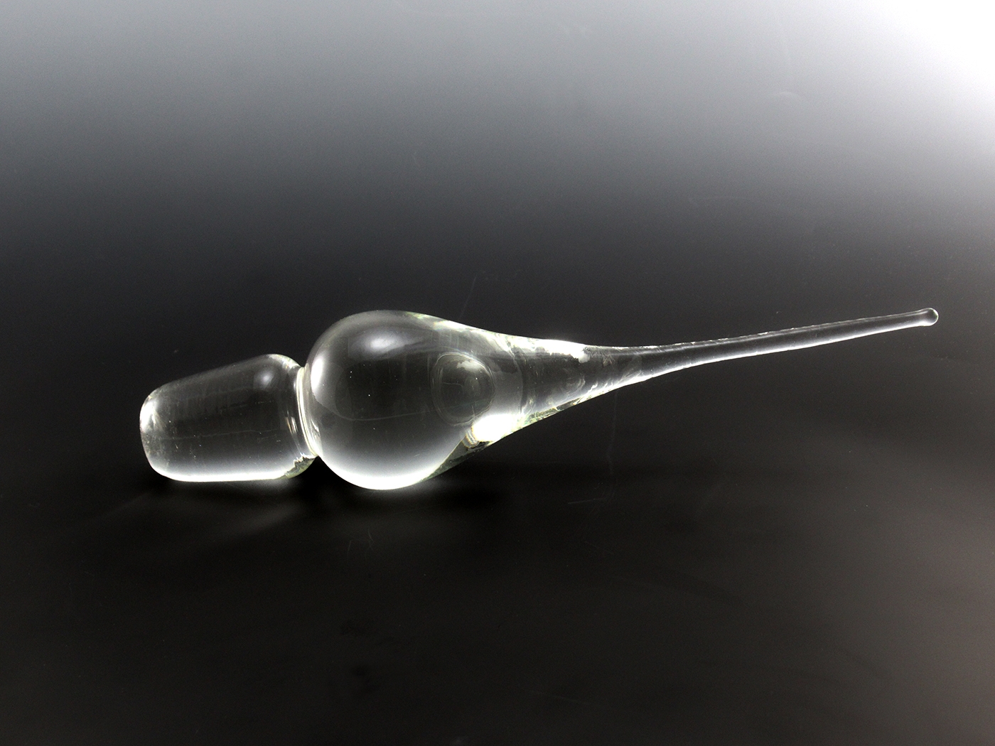 Large Crystal Stopper for Decanter Hand-Blown Teardrop