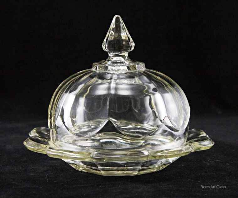 Depression Glass Covered Dish Colonial Style