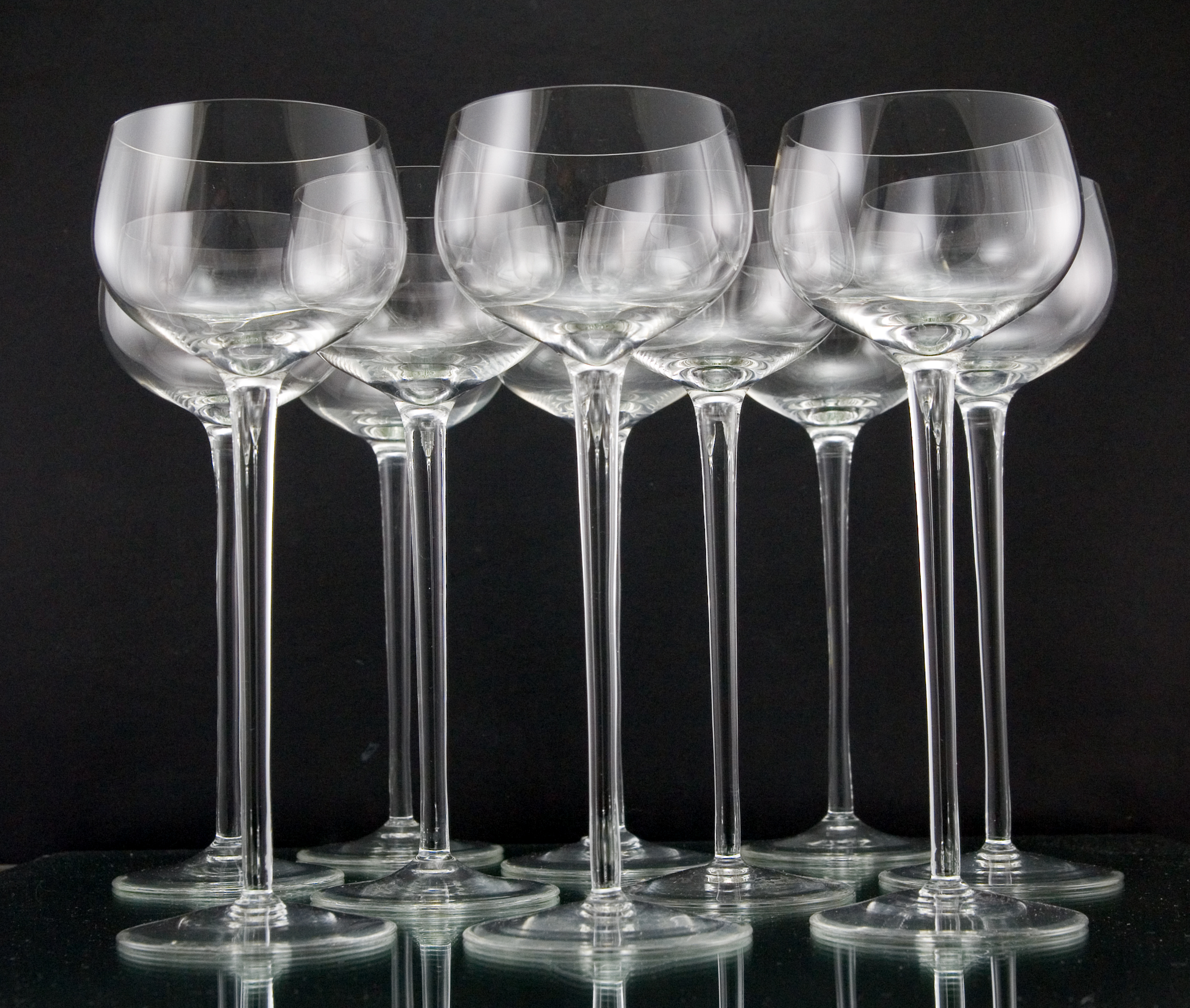 Fine Blown Crystal Goblets Set of 10 Pinot Noir