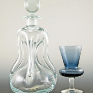 Danish Crystal Decanter in Sapphire by Holmegaard