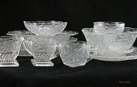 Pineapple and Floral Depression Glass Dining Set