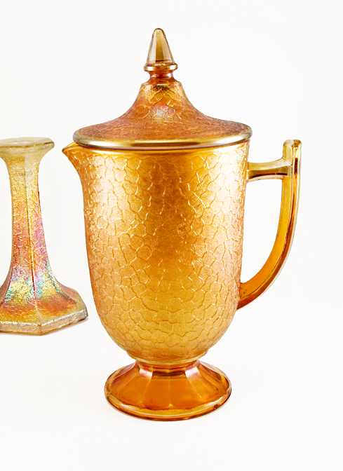 Depression Glass Beverage Set in Marigold Craquelle by Imperial - Image 2