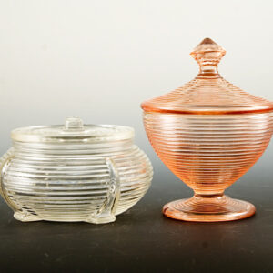Depression Glass Vanity Jar Set of Two