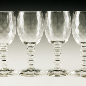 Vintage Glass Stemware Set with Spool Stem by Bryce