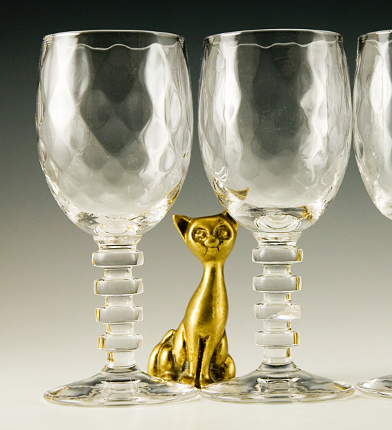 Vintage Glass Stemware Set with Spool Stem by Bryce - Image 2