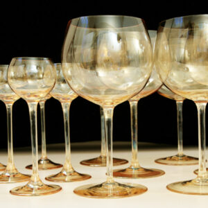 Topaz Lustre Balloon Wine Set of 12 by Dorothy Thorpe
