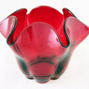 Ruby Glass Canterbury Flower Vase by Duncan Miller