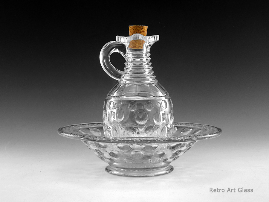 Early American Pressed Glass Bowl and Jug Set