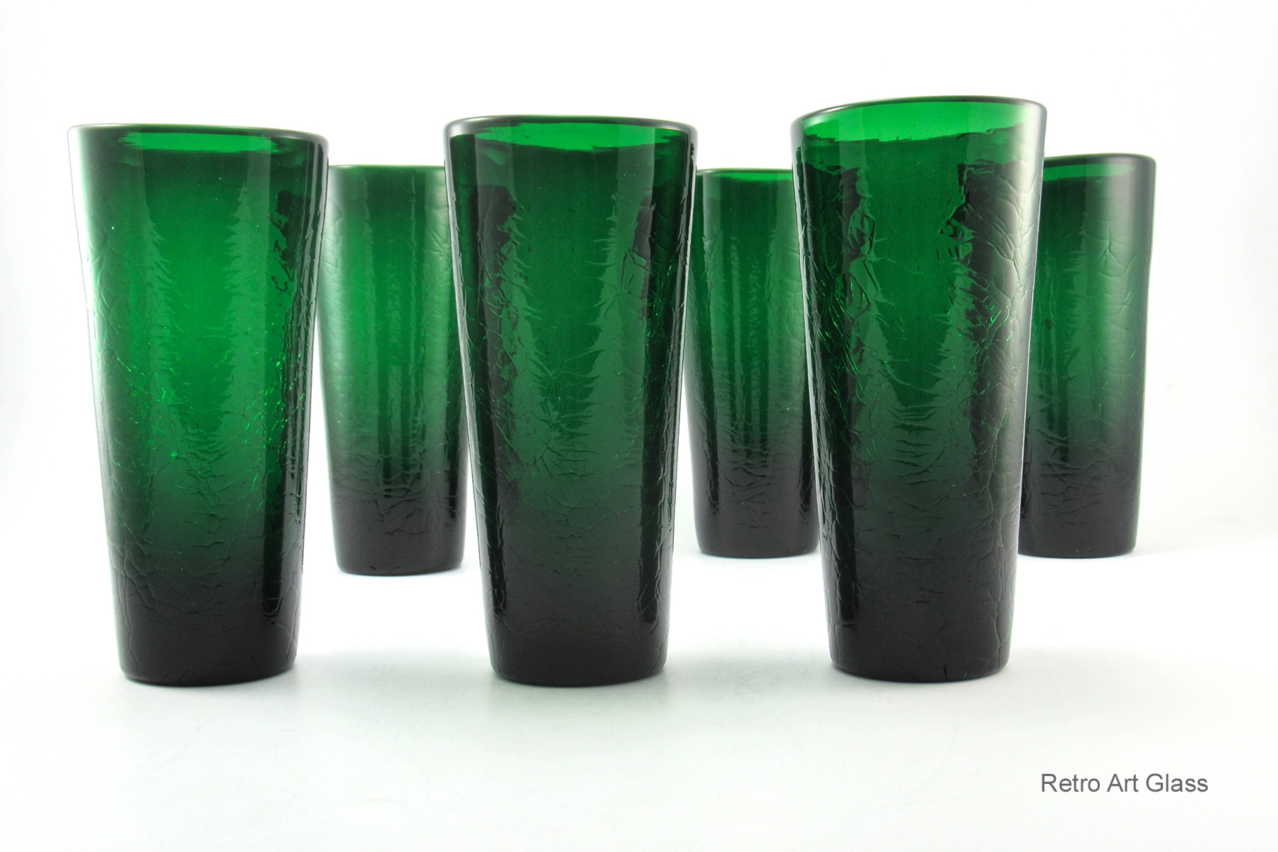 Mid-Century Bischoff Art Glass Flip Tumblers Pitcher Beverage Set - Image 2