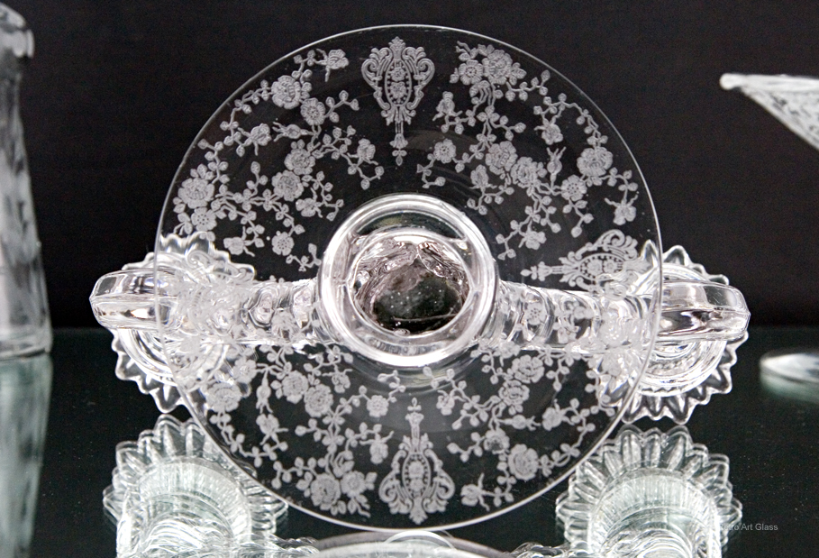 Cambridge Rose Point Etch Crystal Candle Holder Set - Image 5