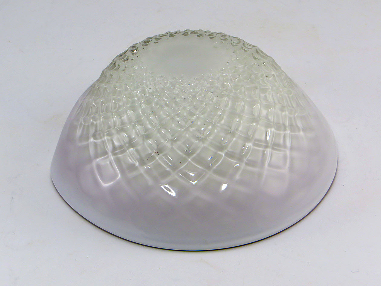 Vintage Art Glass Bowl in Plum Optic Cased Glass - Image 3