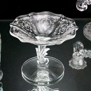 Elegant Glass Comport Navarre Etching