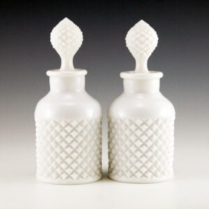 Vintage Milk Glass Vanity Bottle Set