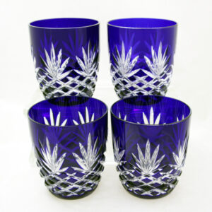 Faberge Crystal Cobalt Cut to Clear Odessa Gift Set in Box