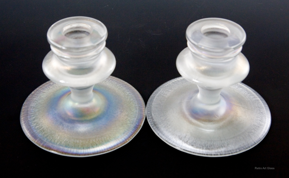 Fenton Art Glass Persian Pearl Candle Holder Set