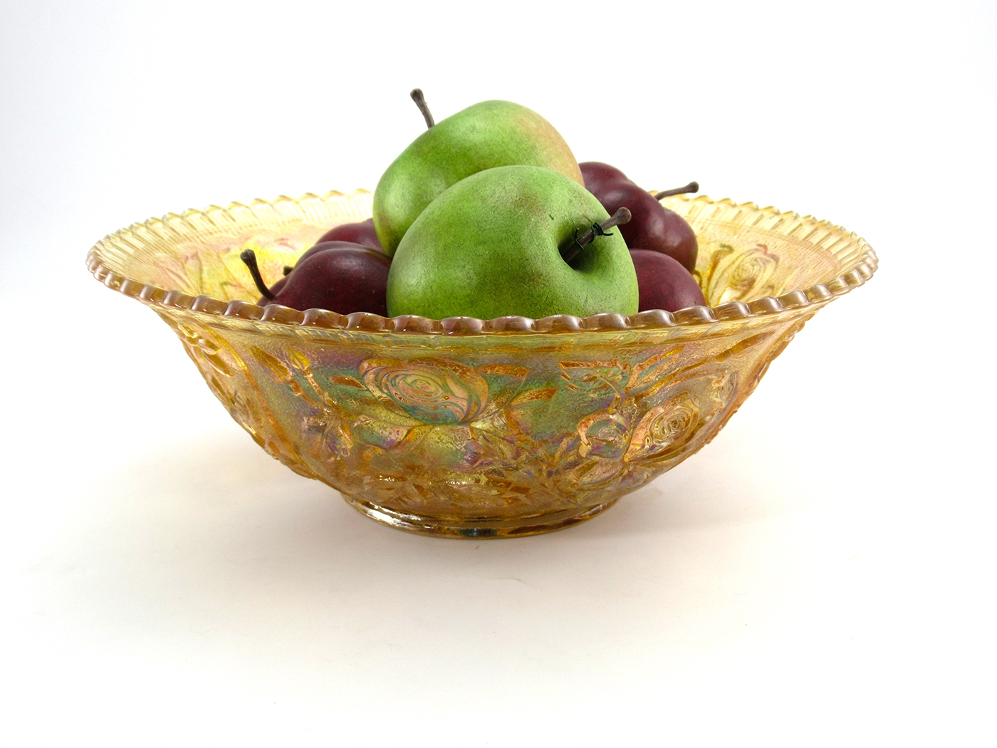 Imperial Glass Open Rose Rubigold Lustre 10" Bowl - Image 2