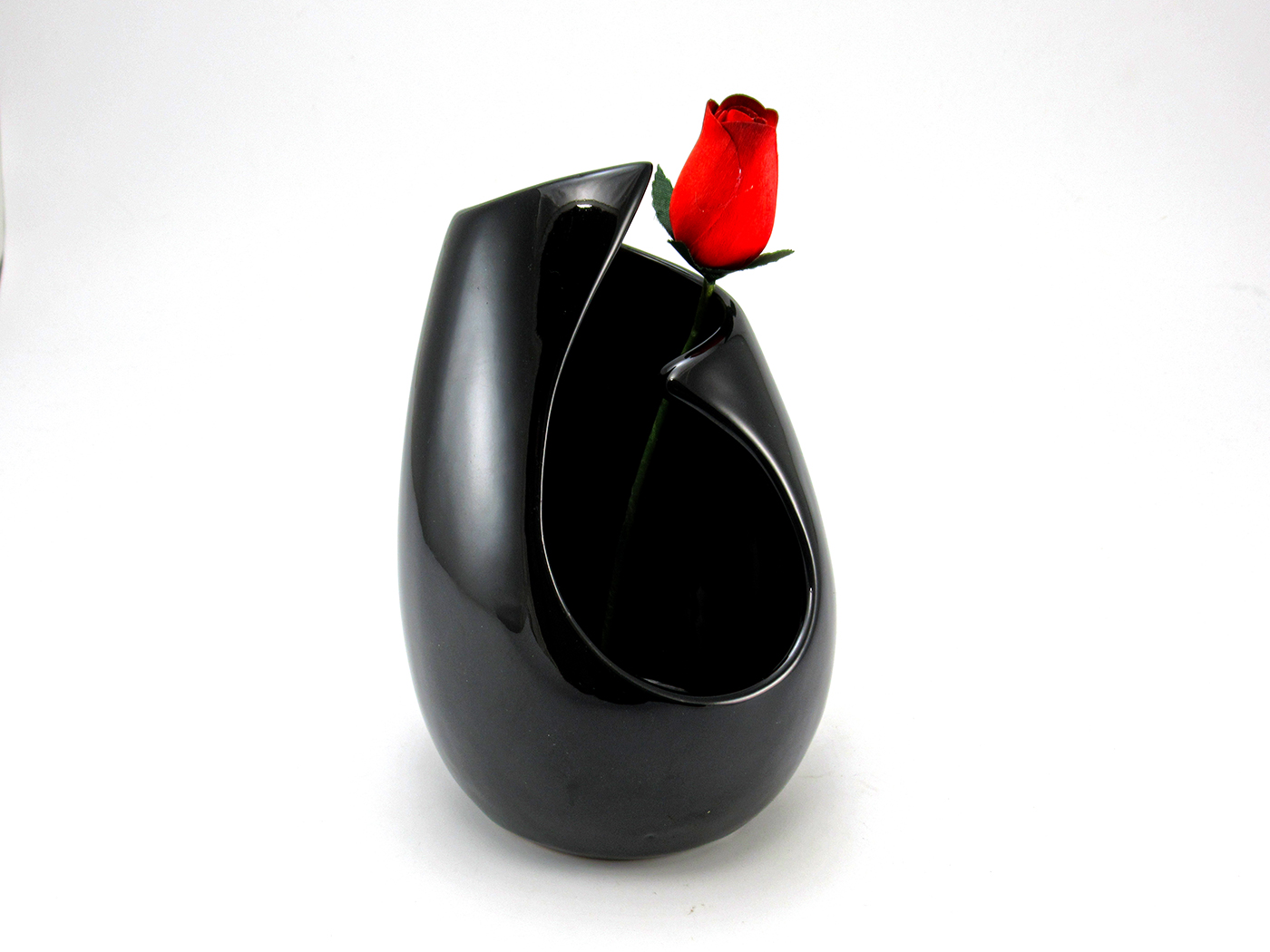 Frankoma Pottery Mid-Century Modern Jet Black Vase - Image 5