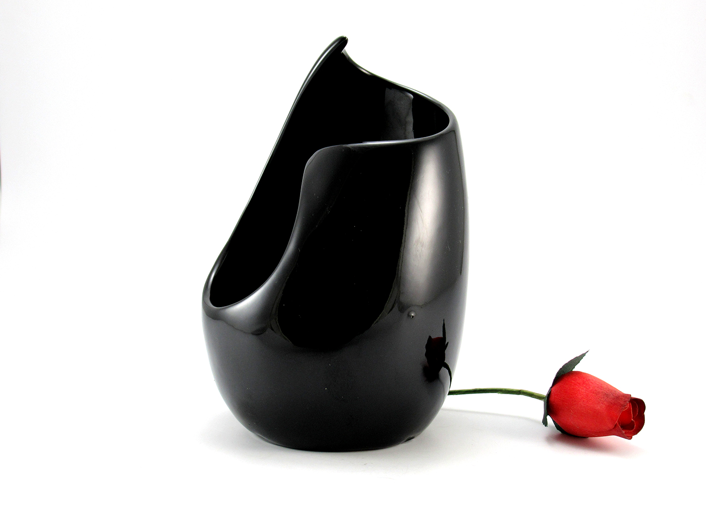 Frankoma Pottery Mid-Century Modern Jet Black Vase - Image 4