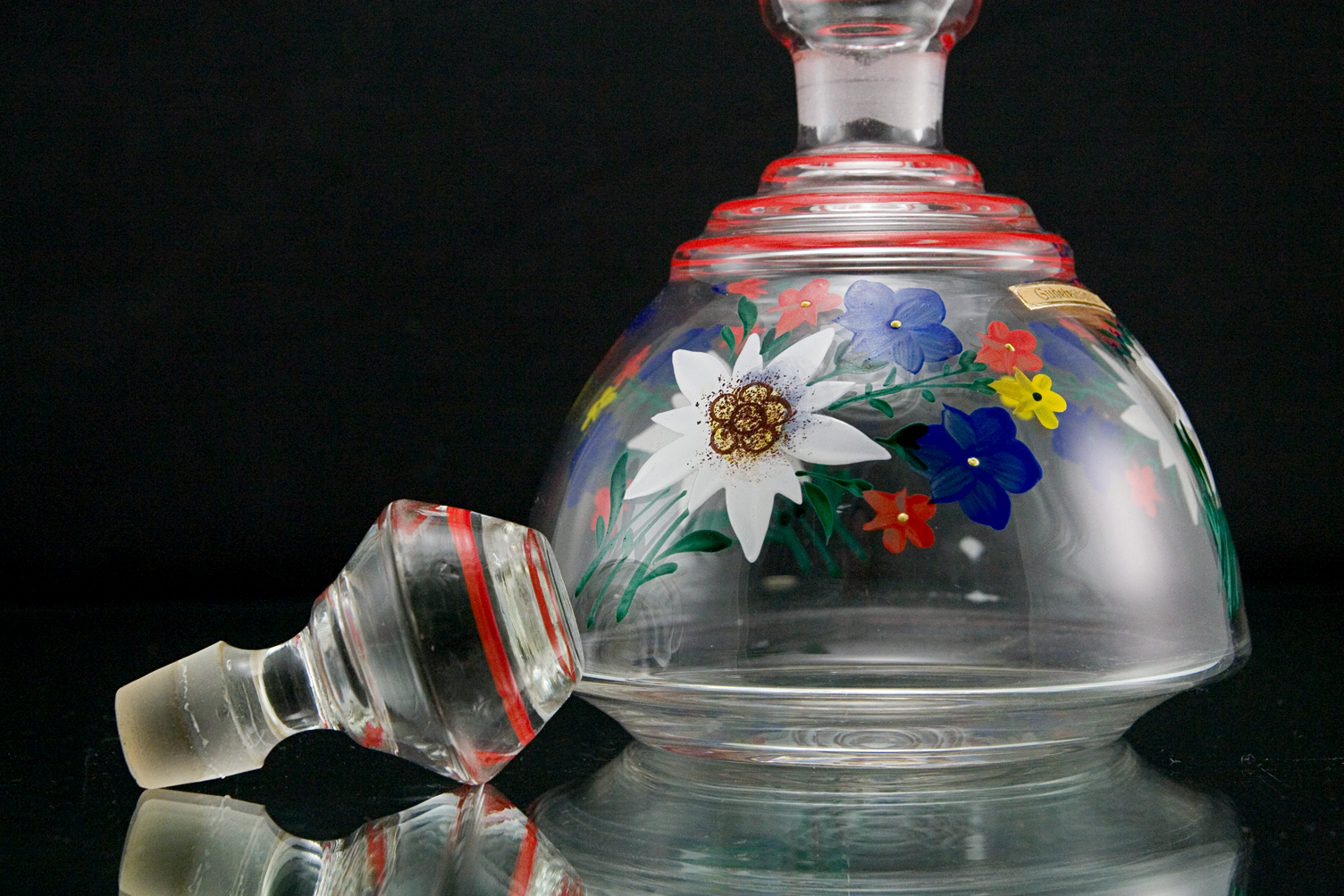 WWII German Occupied Czech Glass Decanter - Image 5