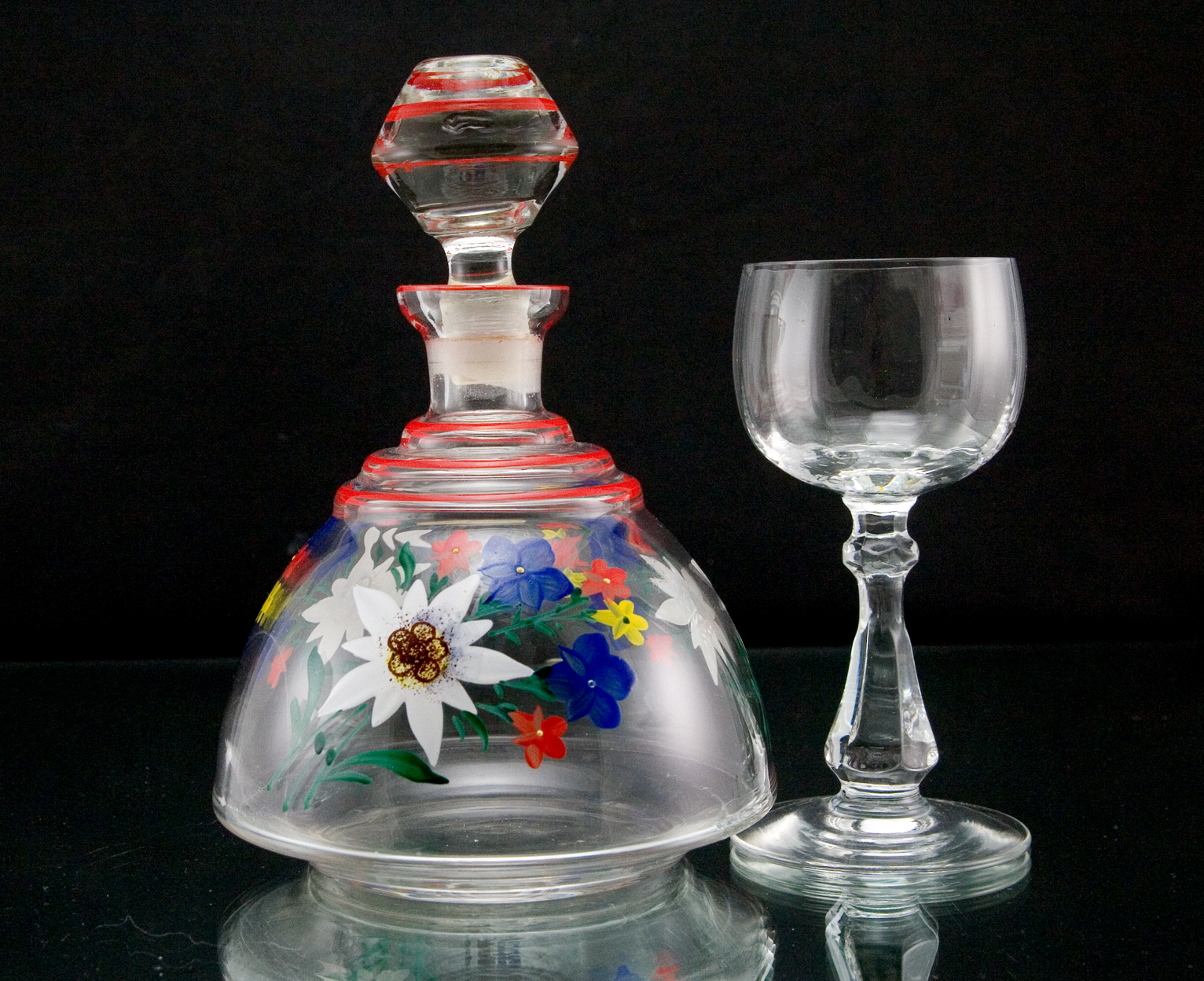 WWII German Occupied Czech Glass Decanter - Image 2