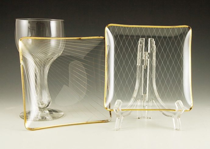 German Postwar Modernist Union Glass Serving Dish Set - Image 3