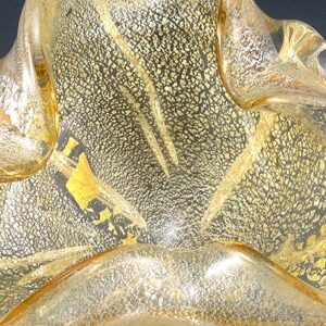 Gold Leaf Venetian Art Glass Occasional Bowl