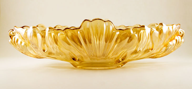Art Nouveau Decor Glass Centerpiece Bowl
