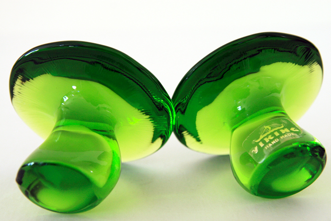 Green Glass Fungus Mushroom Set by Viking - Image 3