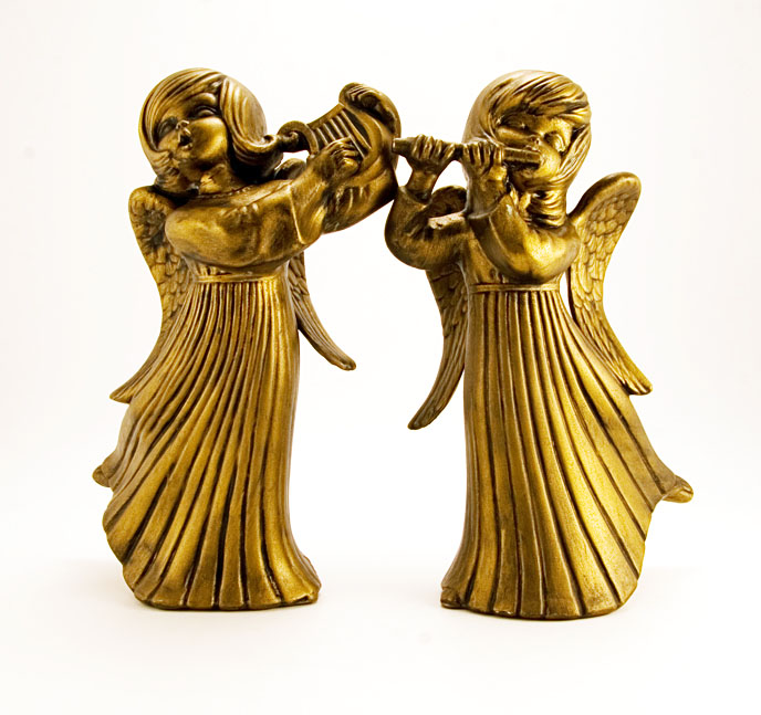 Hermann 1972 Large Ceramic Big Eye Angels