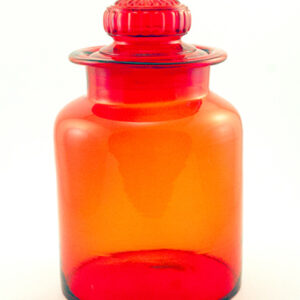 Tangerine Blown Glass Canister
