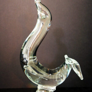 Huge Art Glass Seal Sculpture With Hollow Ball