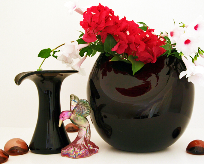 Huge Black Amethyst Pinched Ball Vase - Image 2