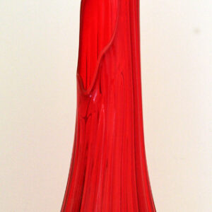 Huge Blown Red Architectural Glass Floor Vase