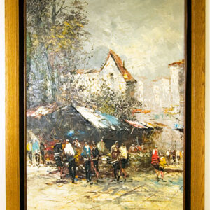 Oil Painting Signed Pisani, Italian Street Scene