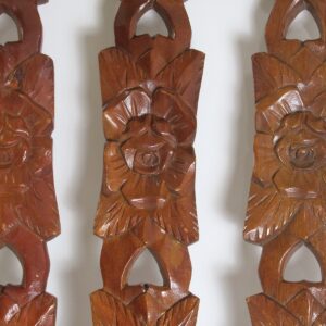 Huge Vintage Wall Art Fork Knife & Spoon in Hand-Carved Wood