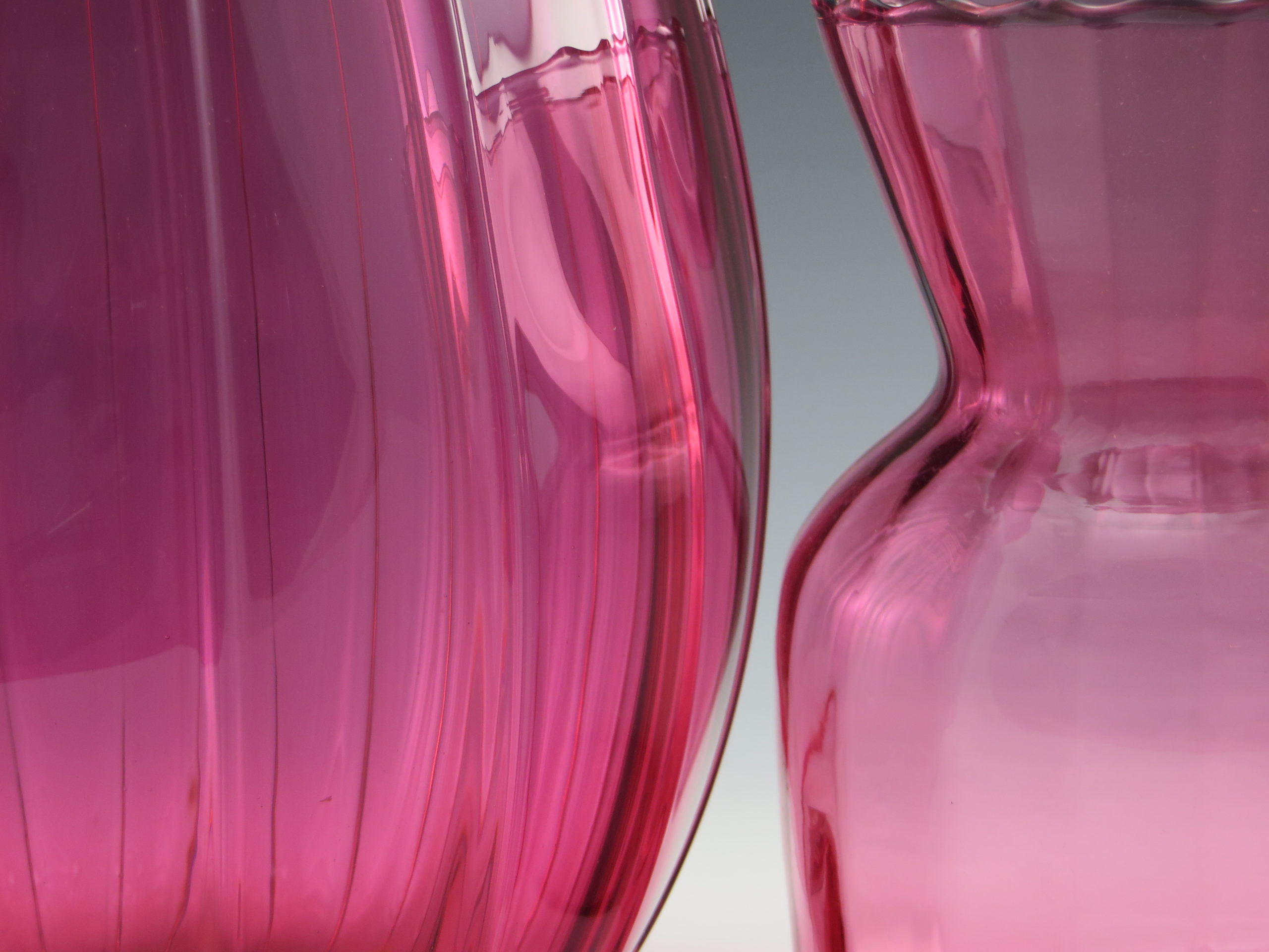 Vintage Bulb Vase Optic Cranberry Glass by Pilgrim USA - Image 5