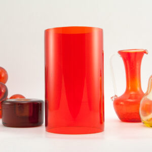Retro Modern Glass Candle Tube in Tangerine