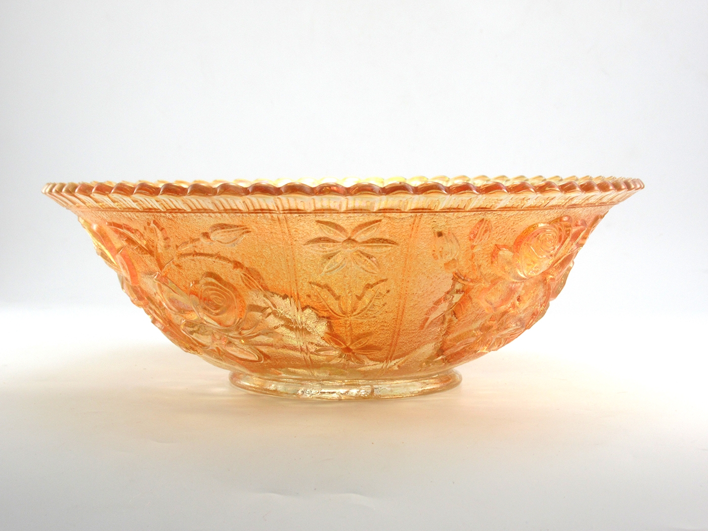 Imperial Glass Open Rose Rubigold Lustre 10" Bowl - Image 3