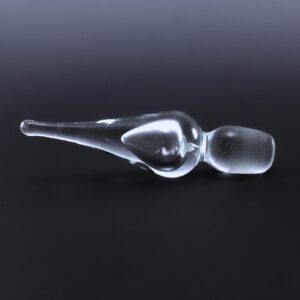 Scandinavian Glass Stopper Ice Blue Teardrop Internal Bubble