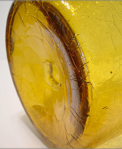 Giant Art Glass Floor Vase Jug in Jonquil Crackle Mid-Century - Image 4