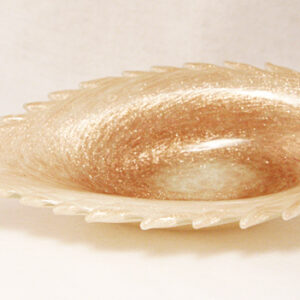 Italian Gold Art Glass Large Leaf Bowl