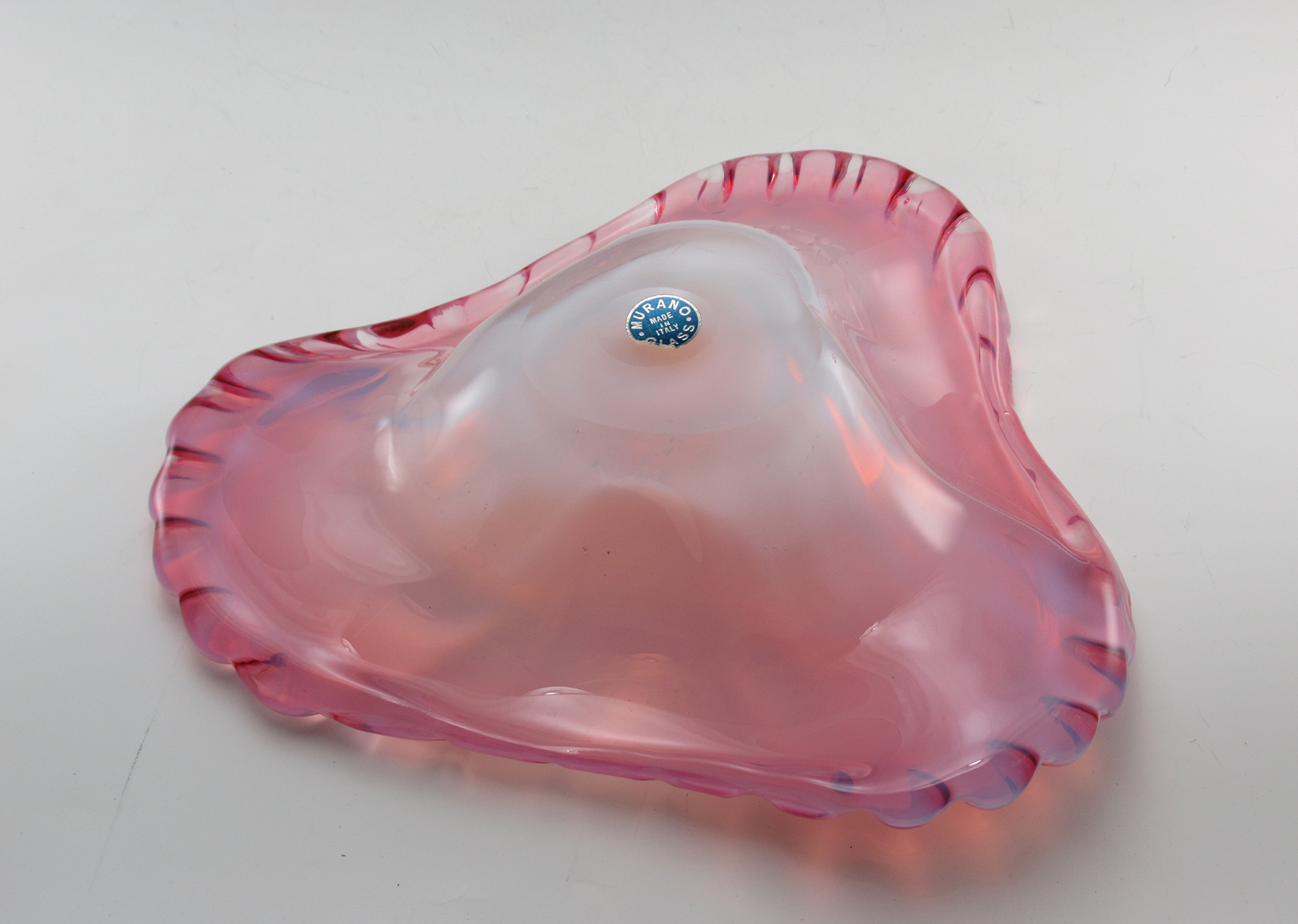 Fratelli Toso Murano Glass Pink Opaline Bowl Vintage - Image 7
