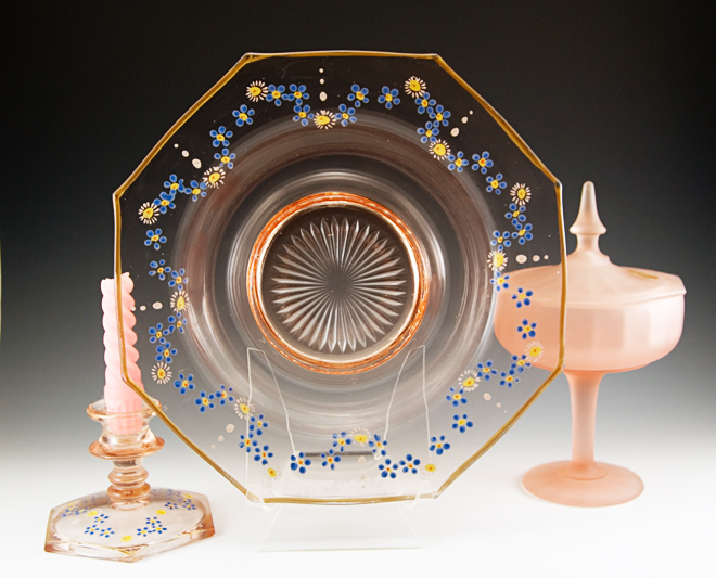Satin Pink Covered Comport Depression Glass by Jeannette - Image 2