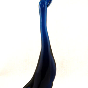 Large Art Glass Goose Figurine in Vintage Bluenique