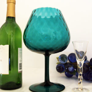 Italian Blue Optic Glass Snifter Goblet