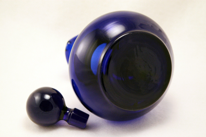 Cobalt Blue Glass Pitcher with Stopper - Image 2