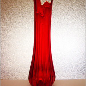 Large Red Smith Glass Floor Vase